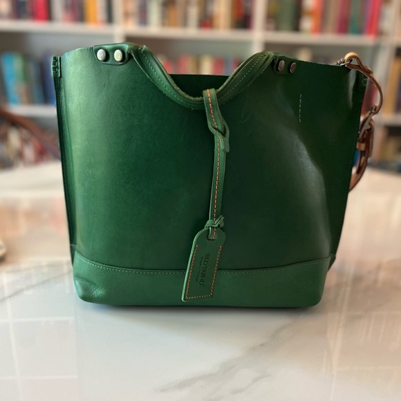 Green Leather Shoulder Bag - Picture 1 of 10